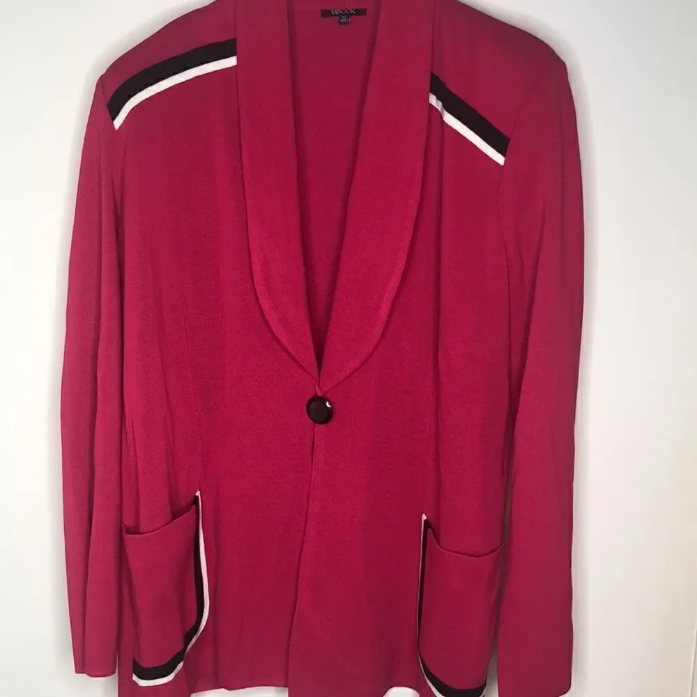 Misook hot pink cardigan sweater size XL